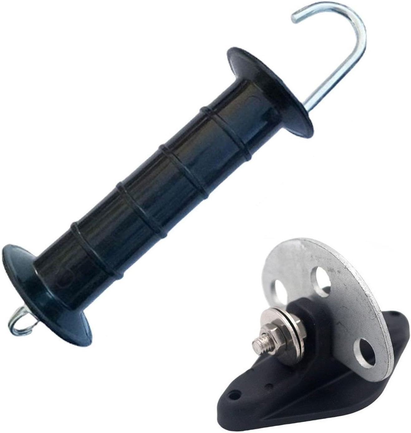 Fence Gate Handle for Electric Fences, Anchor Kit for Ranch and Farm, Black - Yellow image number 7