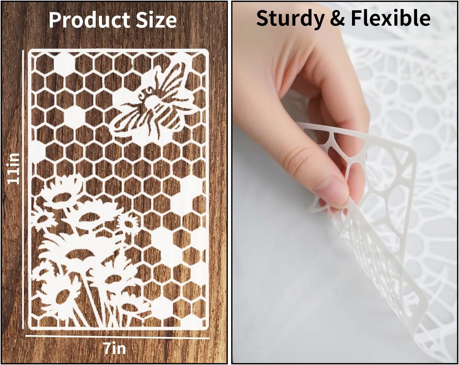 12Pcs Stencils for Crafts Reusable, Flower Leaf Texture Mixed Stencils for Painting, Geometric Spider Web Templates Abstract Layering Spray Paint on Wood Furniture Card Canvas Paper Scrapbook image number 5