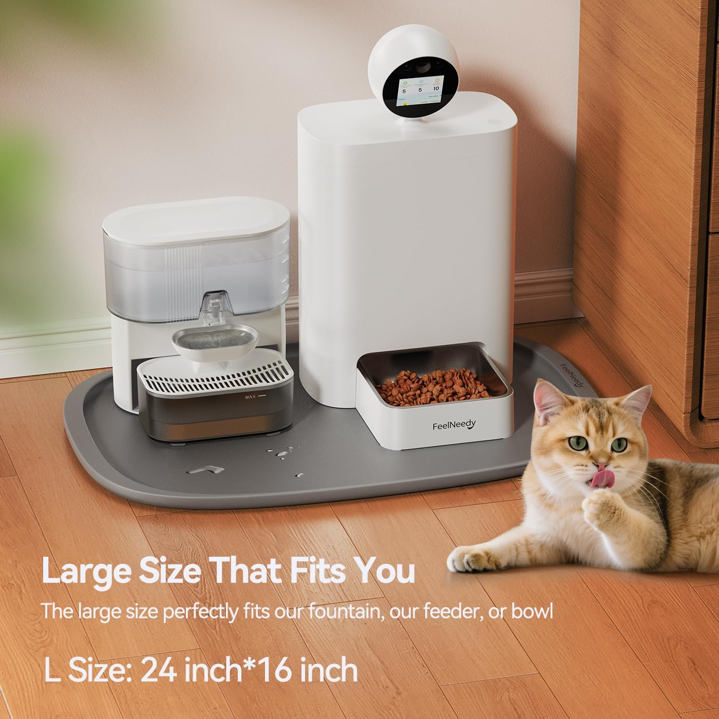 Silicone Dog Food Mat for FEELNEEDY (Large, Gray) image number 6