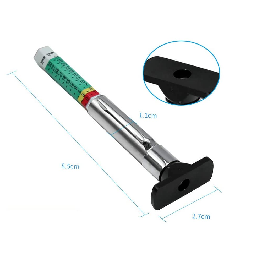 2 Pcs Tire Tread Depth Gauge, Two-Sided Smart Color Coded Tire Tread Depth Measurement Tool, Tire Wear Gauge in 32Nds image number 3