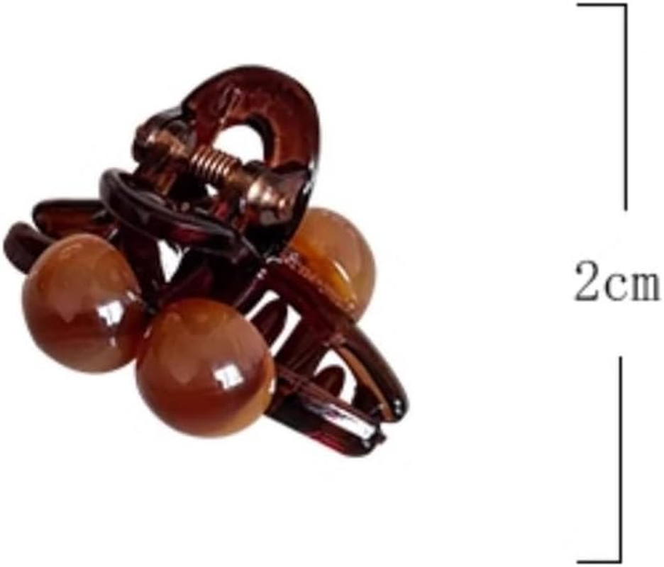 Resweky Brown Pearl Hair Clips Small Hair Clips Cute Hair Clips for Women and Girls