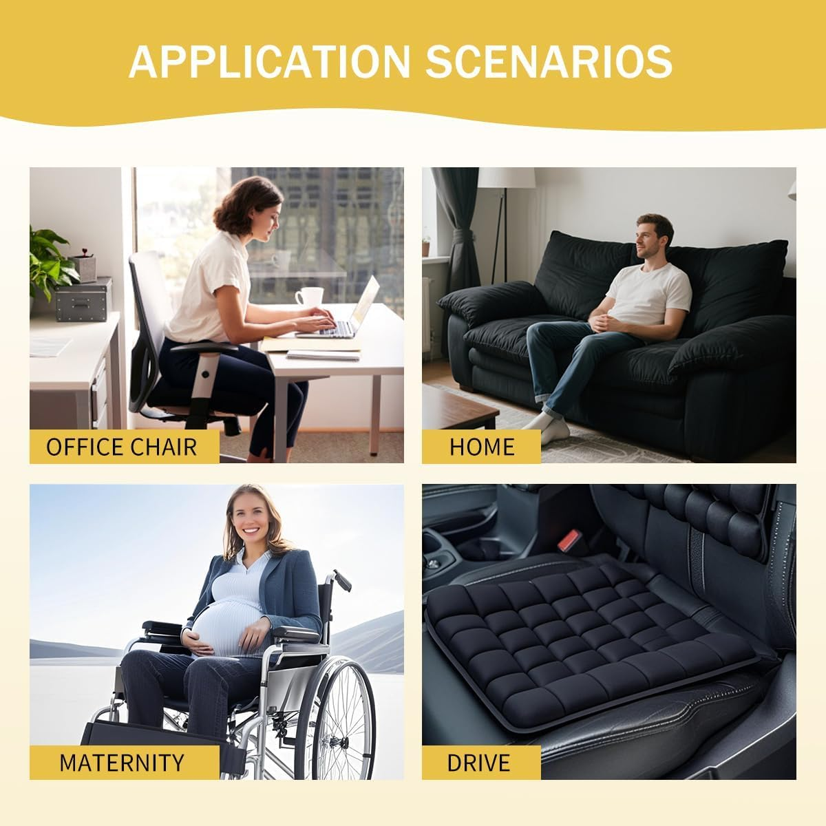 Travel Cushion,Portable Travel Cushion,3D Air Cell Seat Cushion,With 36 Air Bags,For Pressure Relief,Tailbone Protection,Suitable for Airplanes,Wheelchairs,Car Sets,Office Chairs image number 4