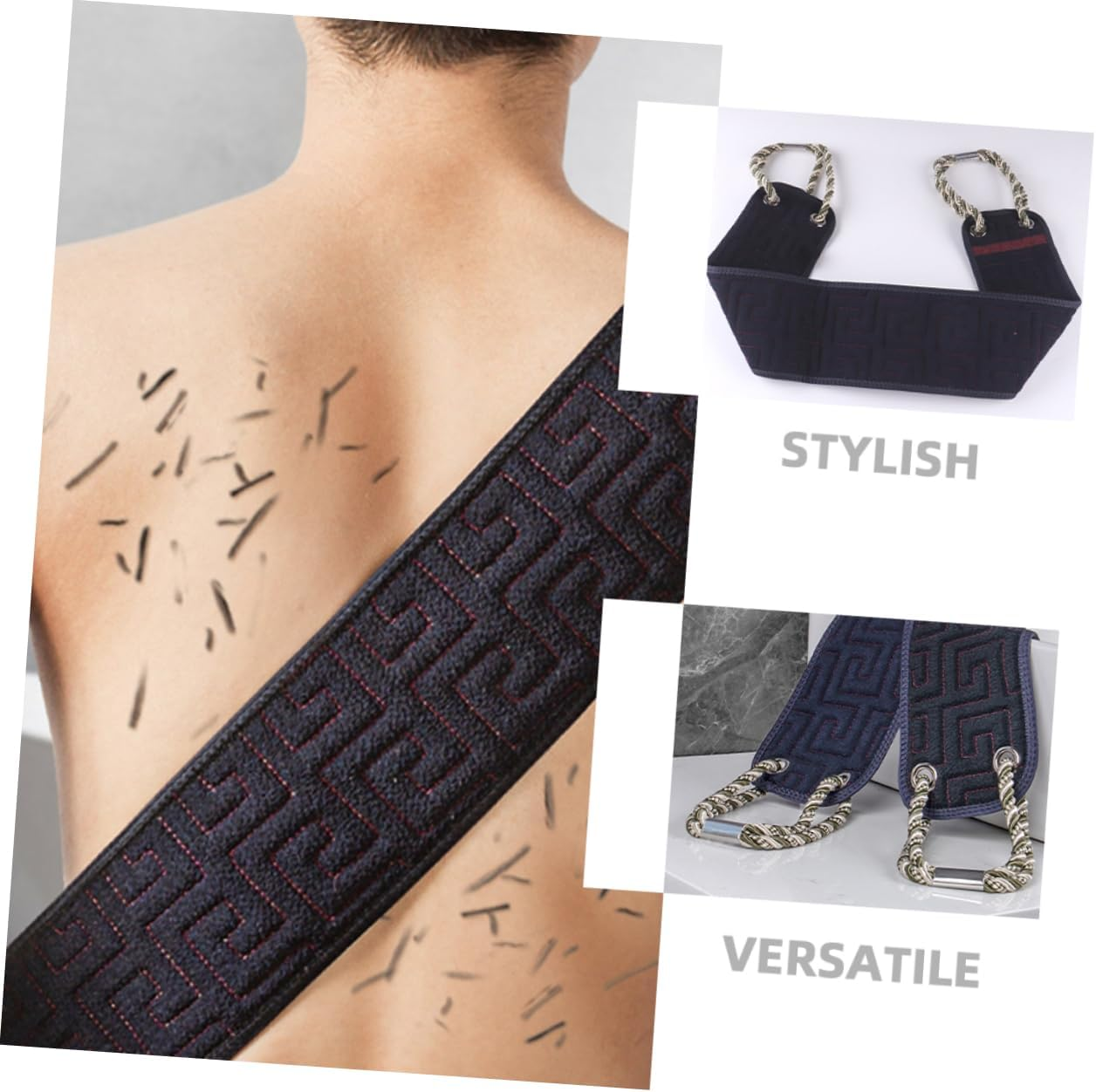 Yardenfun Back Scratcher for Shower Long Dual Sided Bath Brush Exfoliating Loofah Body Sponge Black for Elderly Disabled for Knee Joint Cleaning image number 6