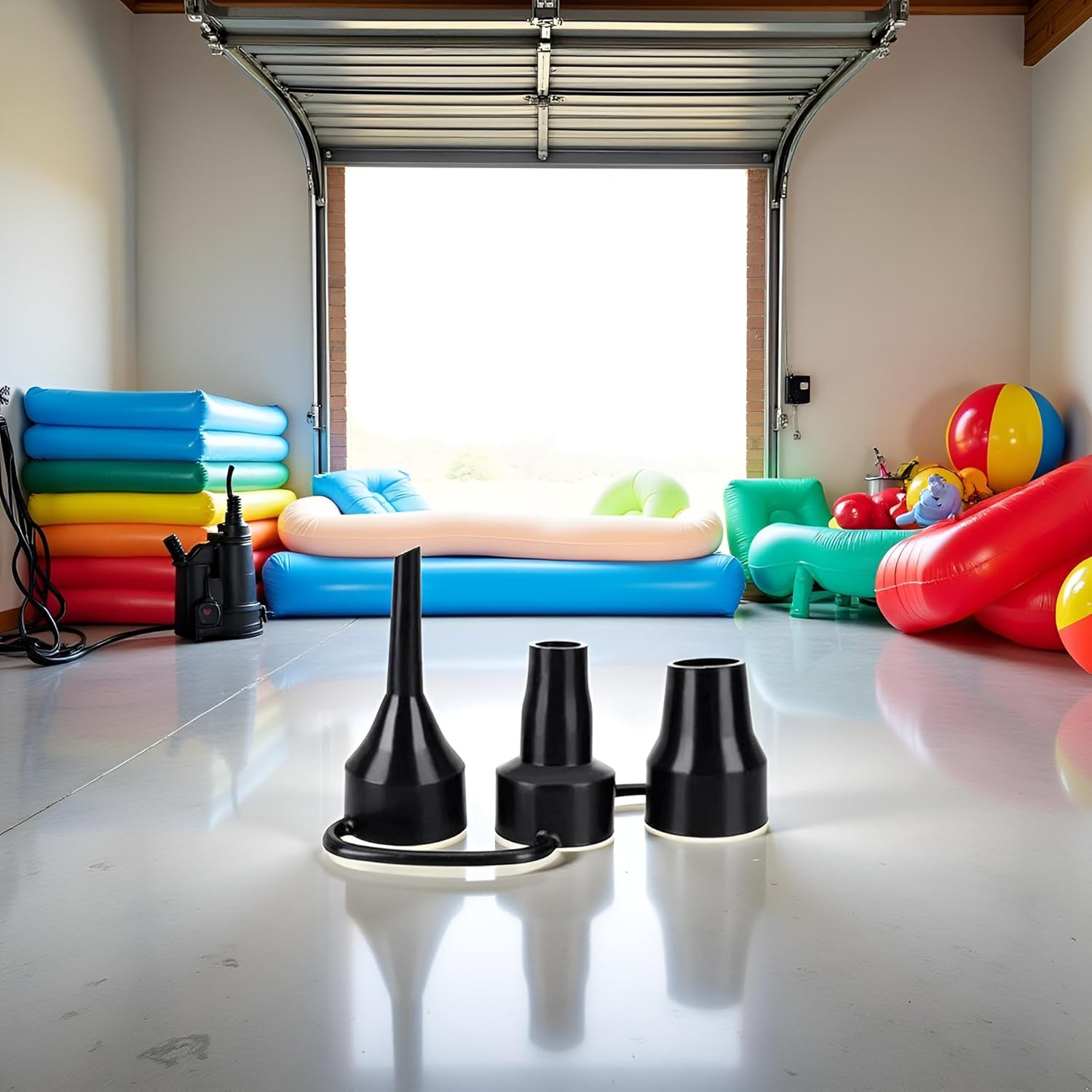 Air Pump Replacement Nozzles, Plastic Pump Nozzles, 3 Sizes Inflatable Pump Head, Air Pump Inflator Adaptor Accessory for Partial Air Bed, Air Mattress Air Mattress image number 5