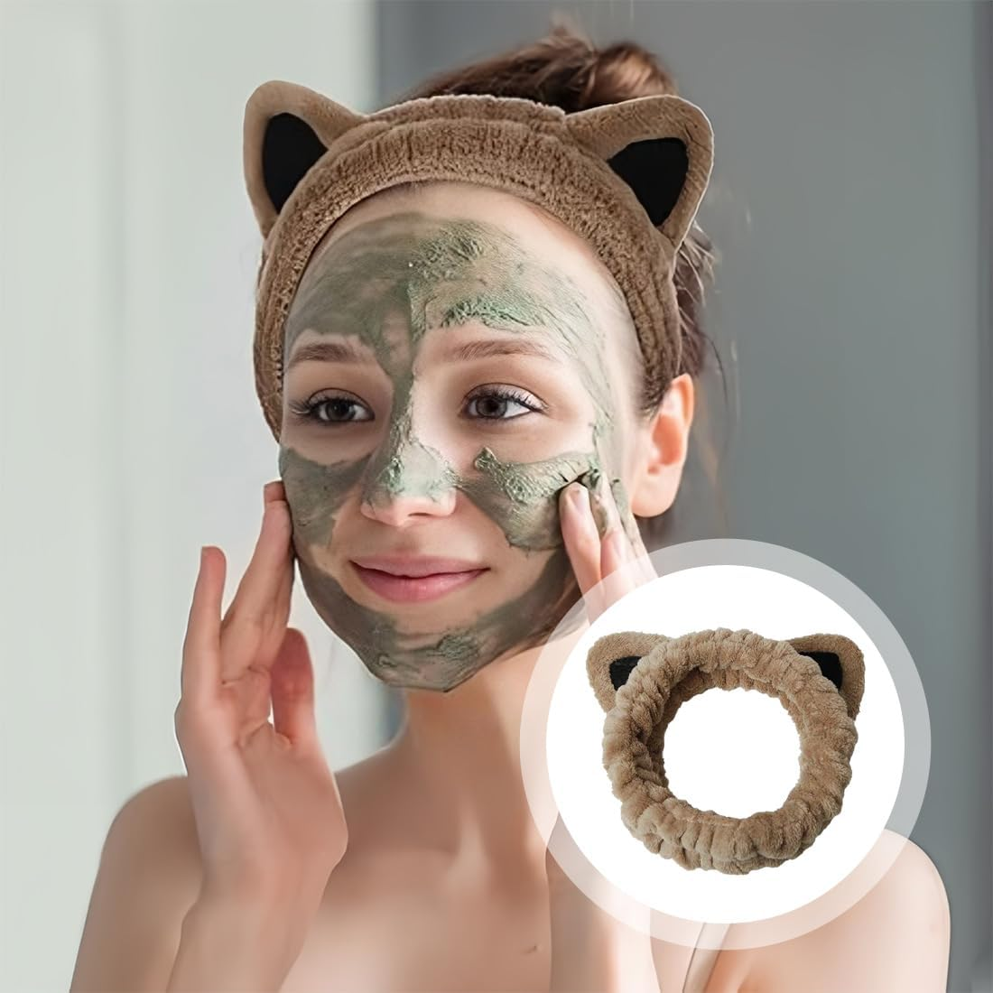 Women'S Make-Up Headband, Cat Ears, Face Wash Headband, Makeup Headband, Skin Care Headband, Fleece Spa Facial Headband for Women Girls Sport Yoga image number 5