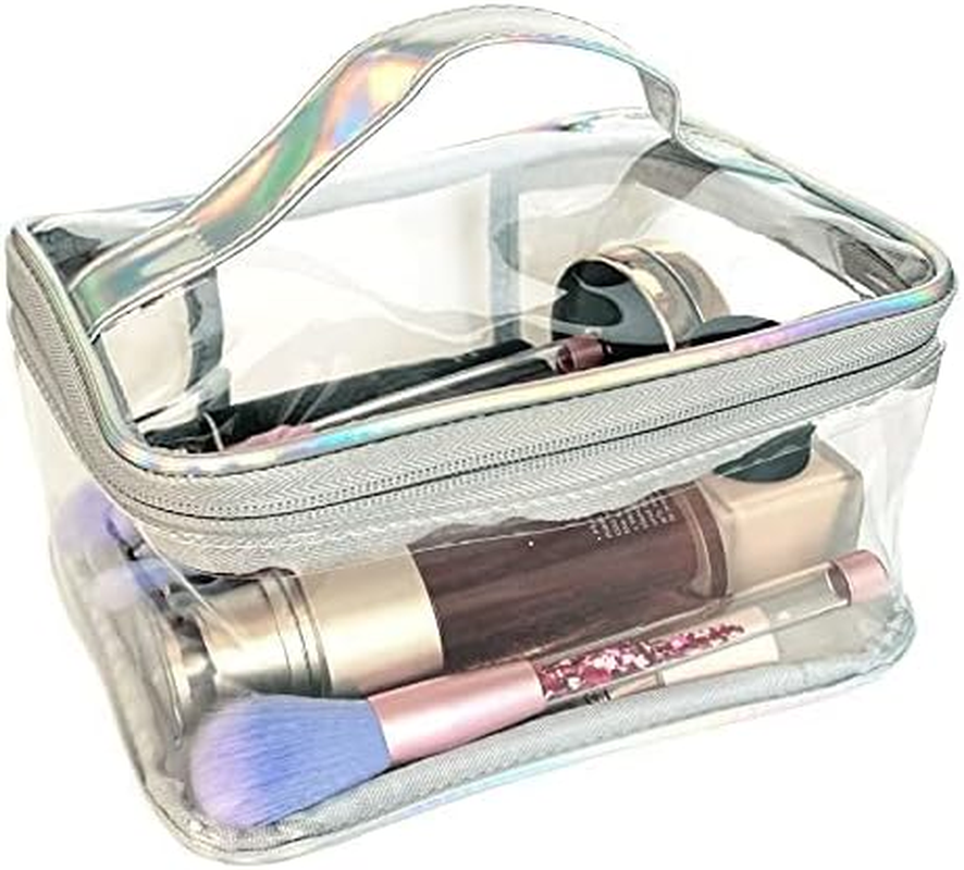 FIYUK Toiletry Bag Makeup Cosmetic Clear Bag Portable Waterproof Transparent Travel Large Storage