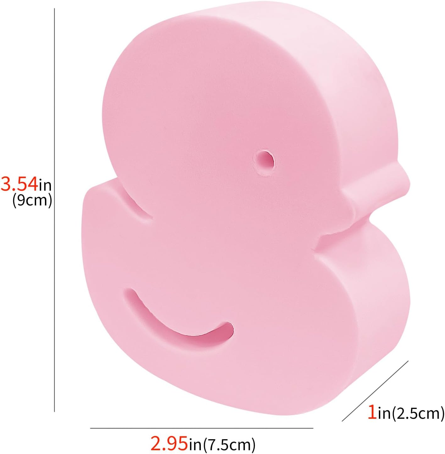 Biiange Soft Duck Shaped Bath Sponges, Reusable Shower Brush and Body Scrubber, Sponge Shower Scrubber for Women Adults (2Pcs, Pink) image number 5