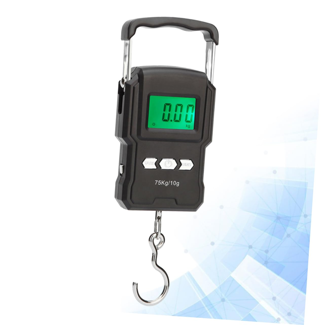 COSMEVIVI Handheld Luggage Scale Digital LCD Display Portable Hanging Weighing Scale Black 75Kg Capacity Travel Suitcase Weight Measurement image number 4