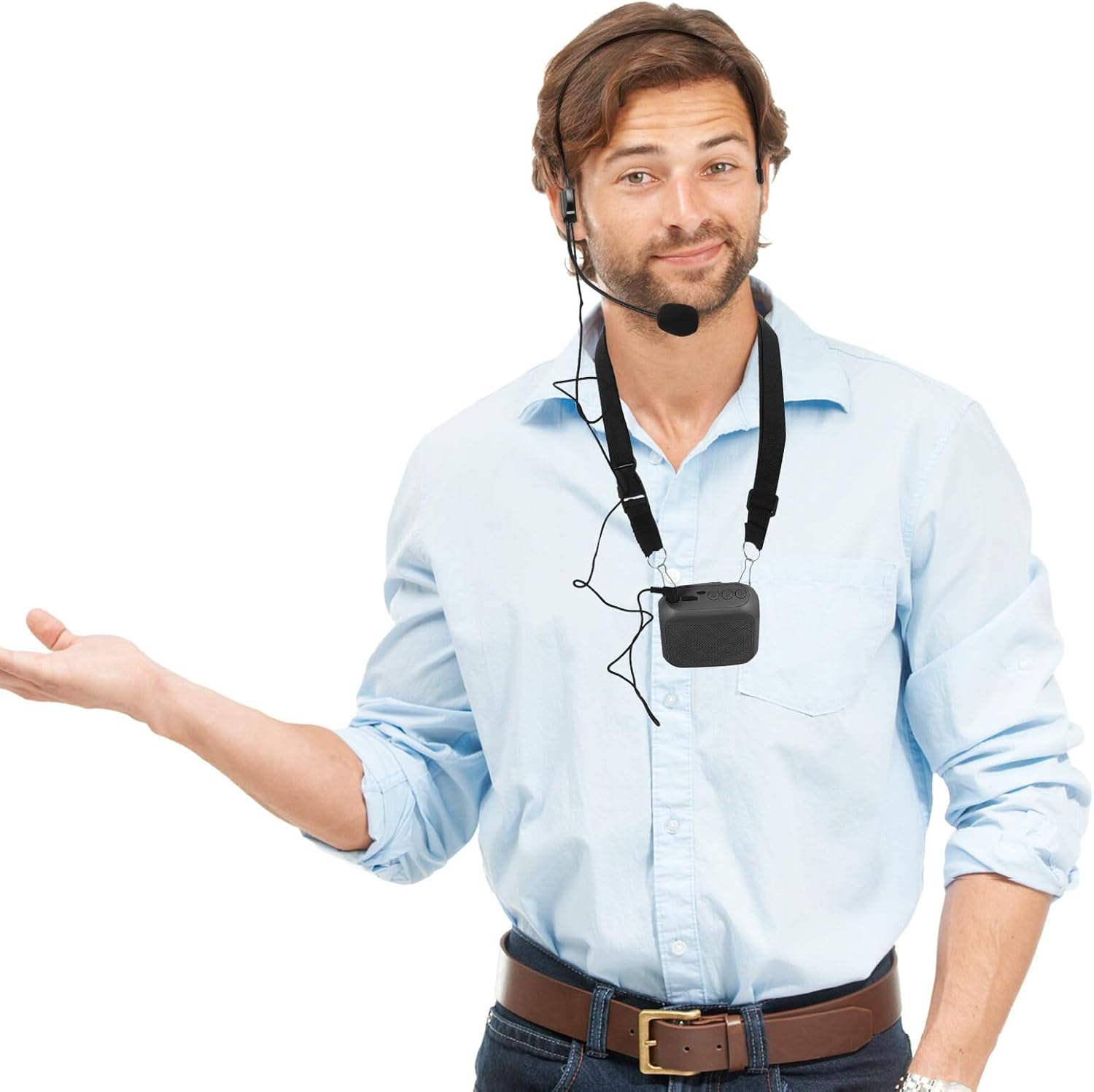 Vaguelly Wireless Voice Amplifier Microphone Portable Loud-Speaker Equipment for Teachers and Presenters Rechargeable Dc3.7V Black Speech Amplifier for Outdoor and Classroom Use image number 6