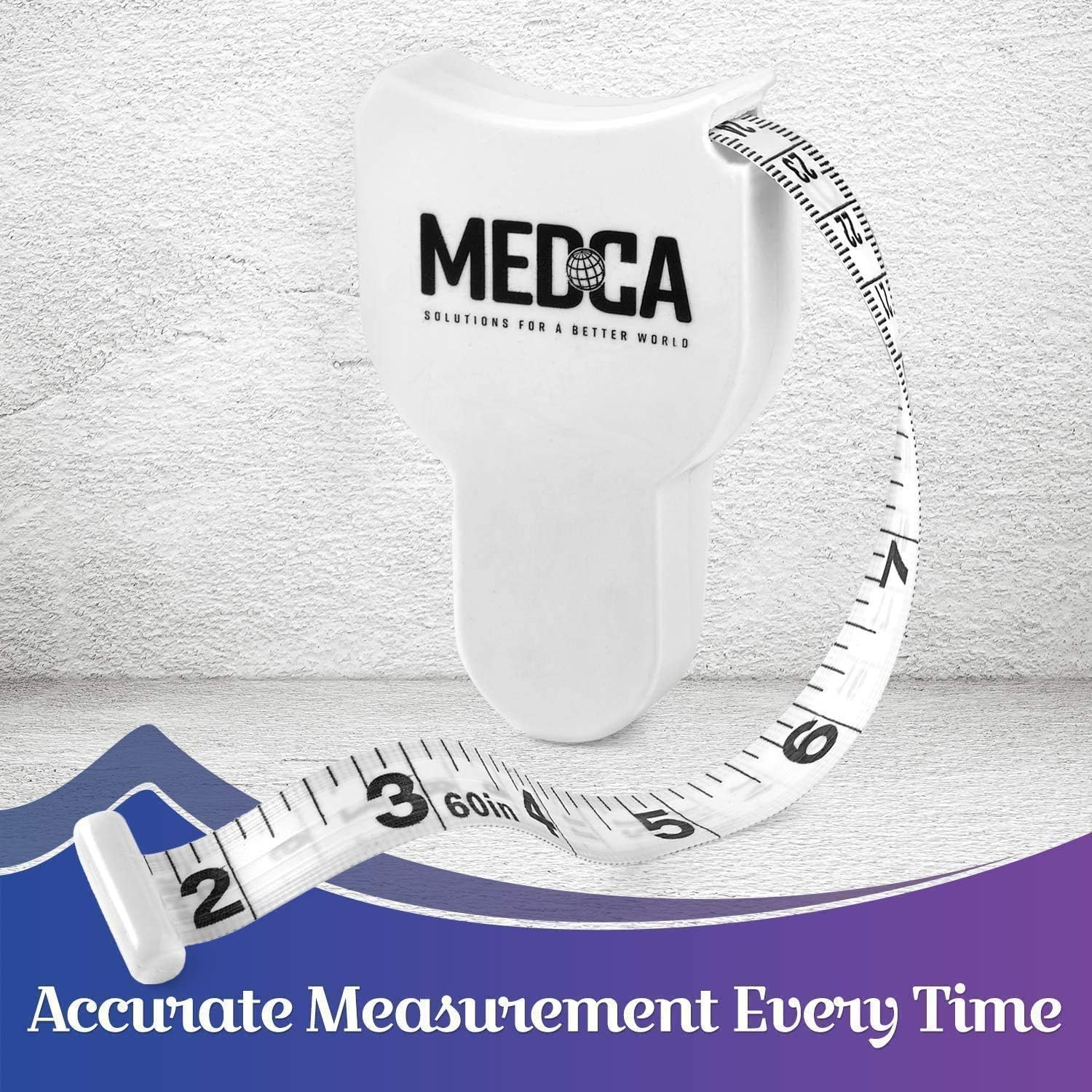 Body Tape Measure and Skinfold Caliper for Body Set - (Pack of 2) - Skin Fold Body Fat Analyzer and BMI Measurement Tool, White by Medca image number 4