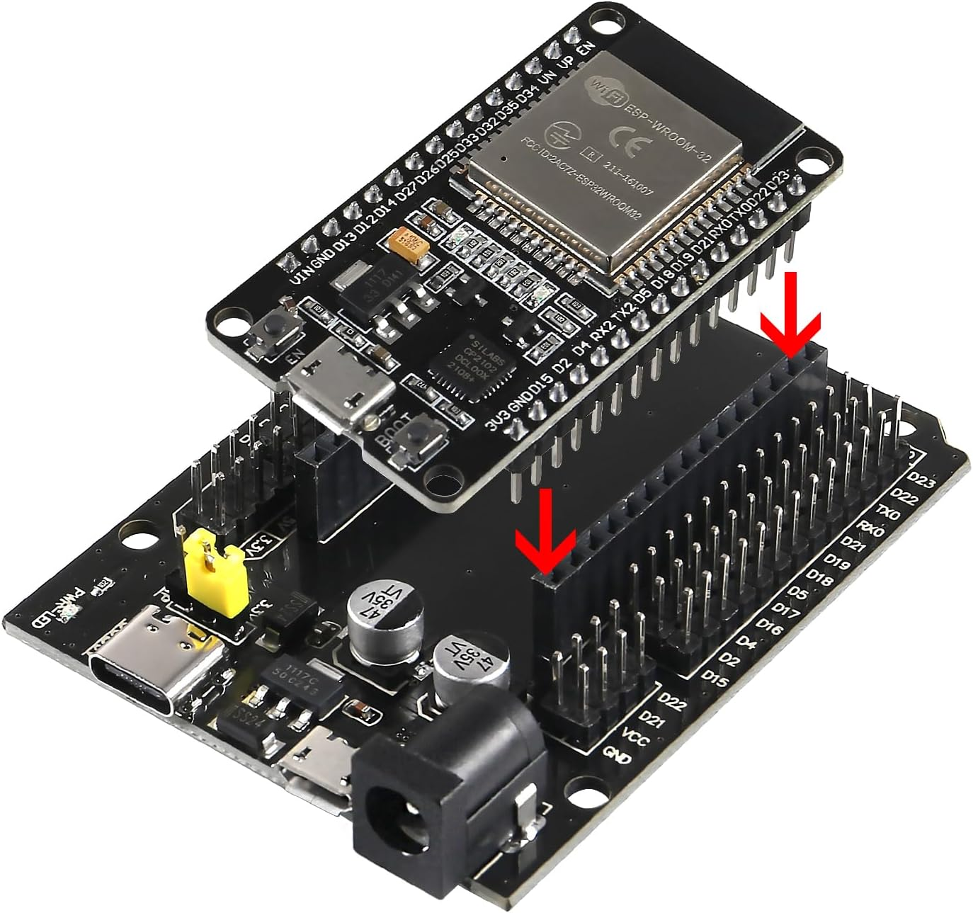 DIANN ESP32 ESP-WROOM-32 ESP-32S Development Board CP2102 Ultra-Low Power Dual Core Esp32-Devkitc-32 with Expansion Board