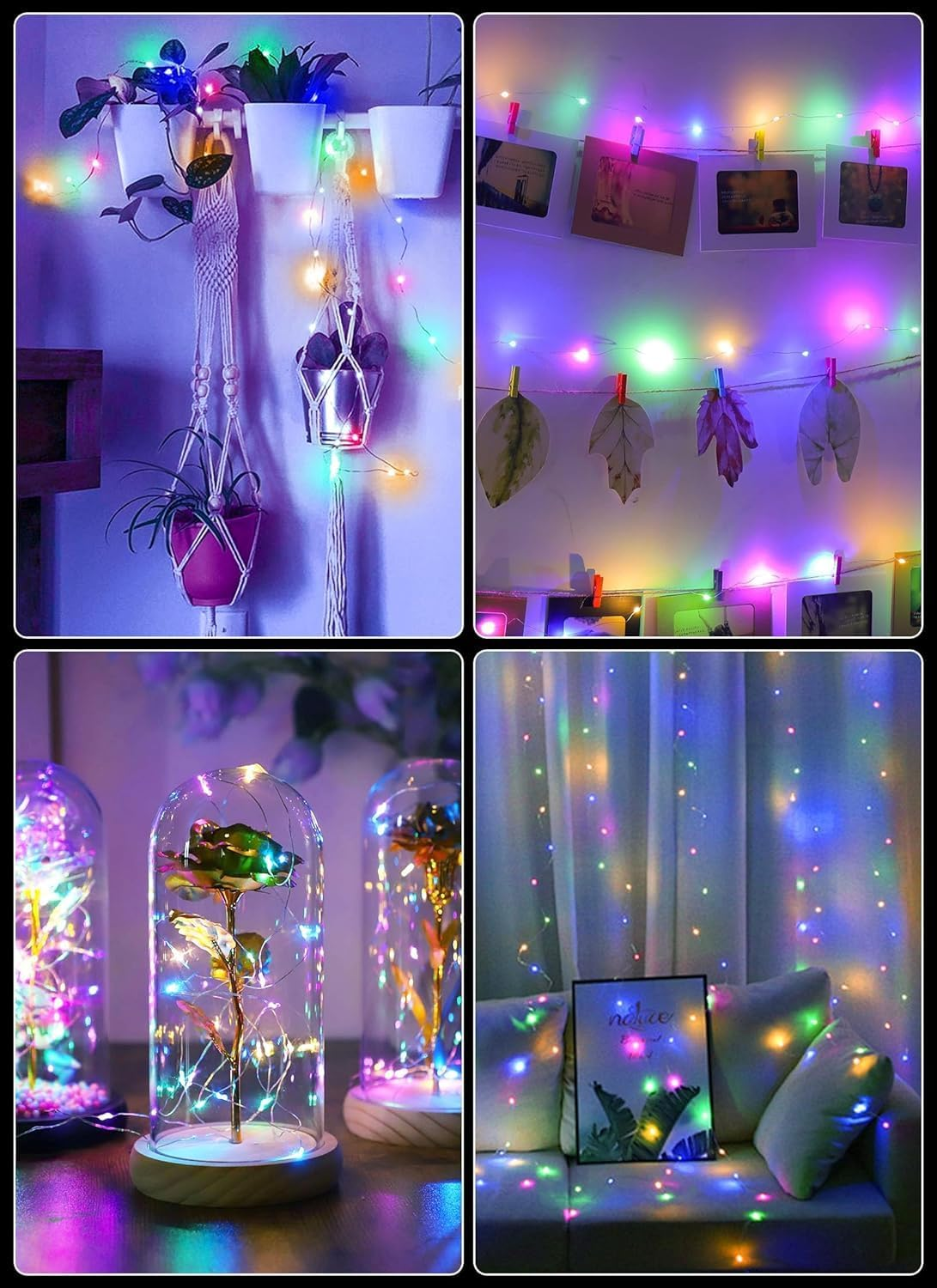 2Pack 10M 100LED Fairy Lights Battery Operated with Remote, String Lights Battery Powered Led Twinkle Fairy Lights, Firefly Starry String Lights DIY Party Wedding Christmas Decoration (Colored) image number 4