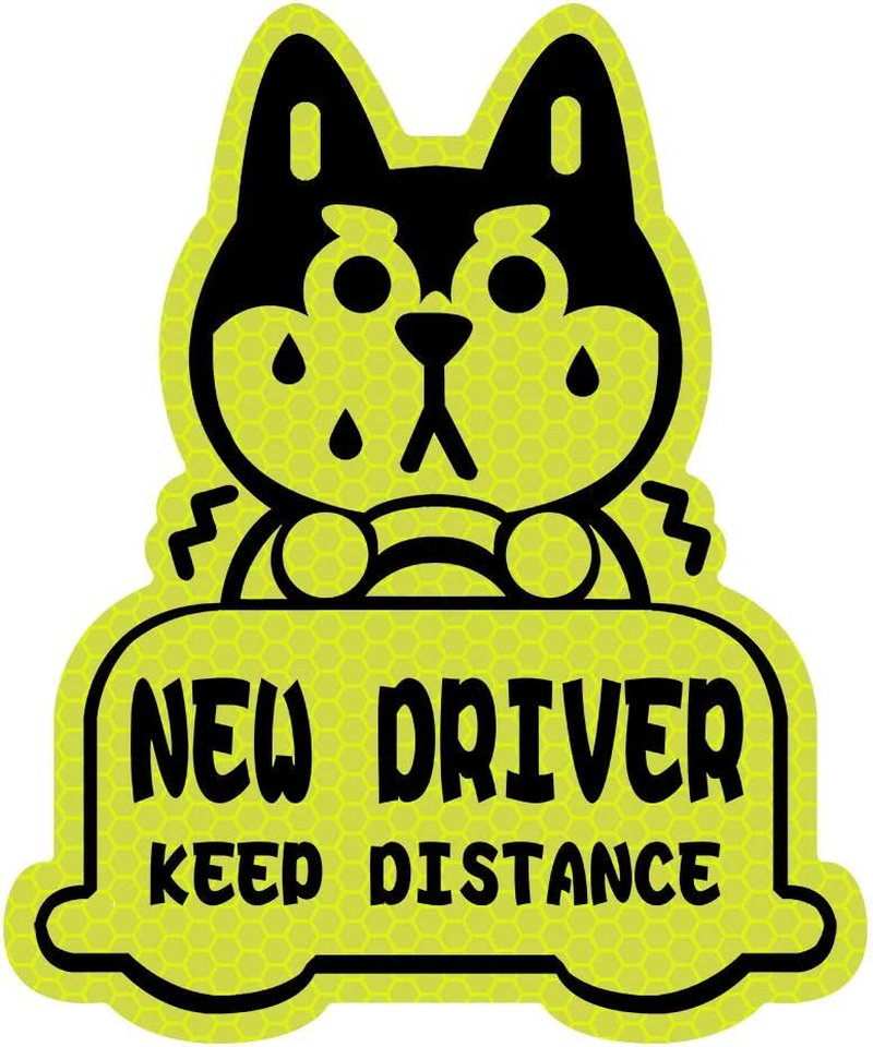 New Driver Reflective Sticker Car Decal,Keep Distance Sticker,For Student Driver-Red