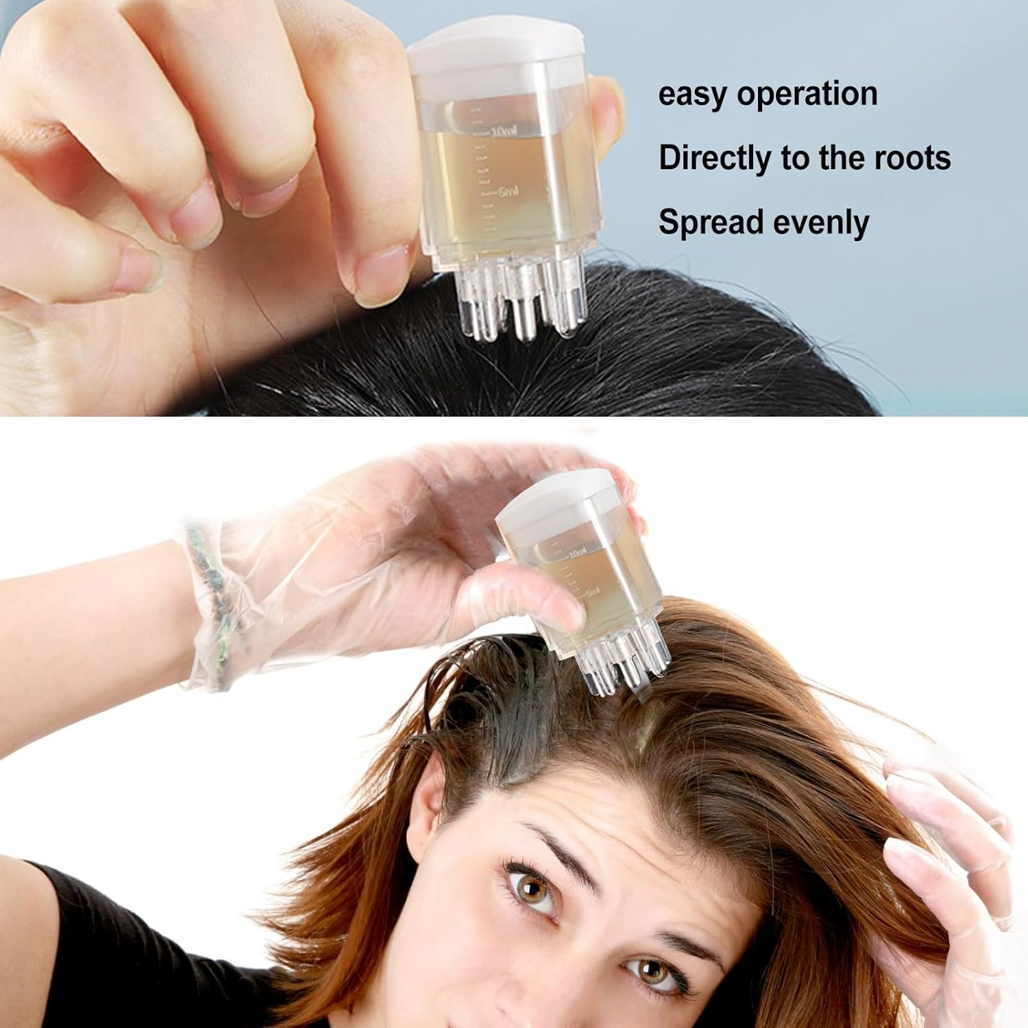 Dancepandas Hair Oil Applicator, 4 Pieces Applicator Bottle Hair Smear Bottle Hair Application Bottle Hair for Hair Colouring, Hair Masks, Hair Care Oils image number 6