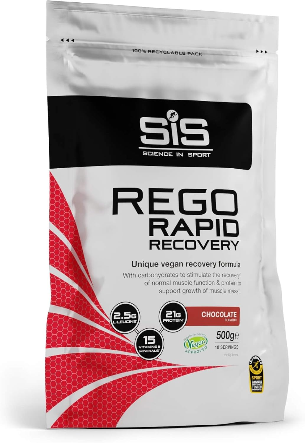 Science in Sport REGO Rapid Recovery Protein Powder | Vegan Protein Powder with Added L-Leucine, Vitamins and Minerals for Muscle Recovery | Vanilla, 30 Servings, 1.5Kg