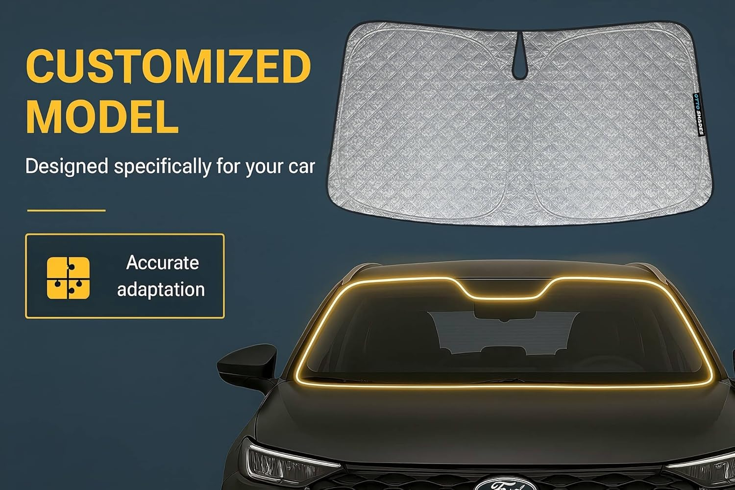 OTTO SHADES Patented Thick Windscreen Sunshade for Volvo XC60 2017-2025, 6-Layer Custom Fit, Maximum UV Protection & Heat Shield | Foldable Front Window Sunshade & Sun Visor Accessories image number 4