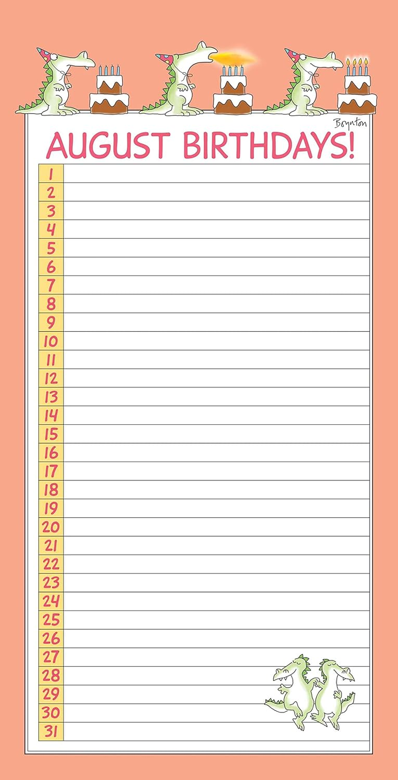 Sandra Boynton'S My Family & Friends Birthday Perpetual Calendar