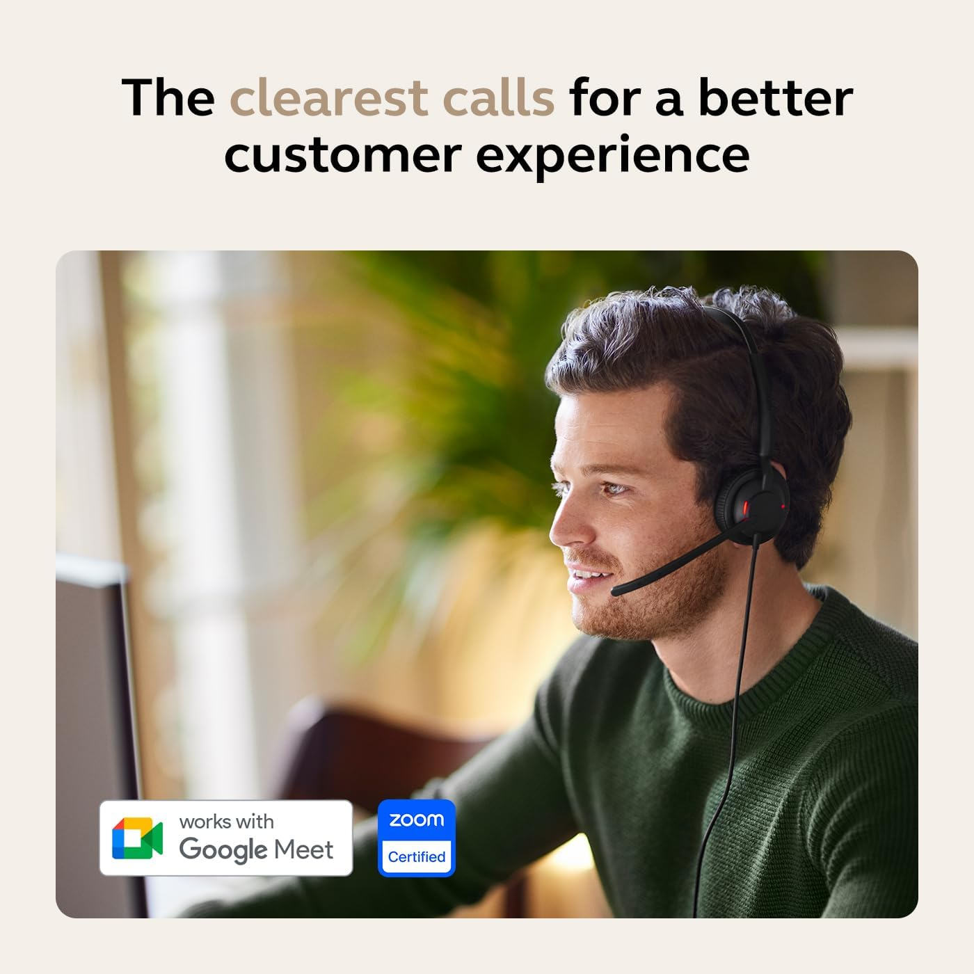 Jabra Engage 50 II Wired Headset - 3 World Class Microphones with Active Noise Cancelling - Ultra Light Weight 63G - UC Certified - Latest Office USB C on Ear Headphones with Mic - Real Time Insights image number 6