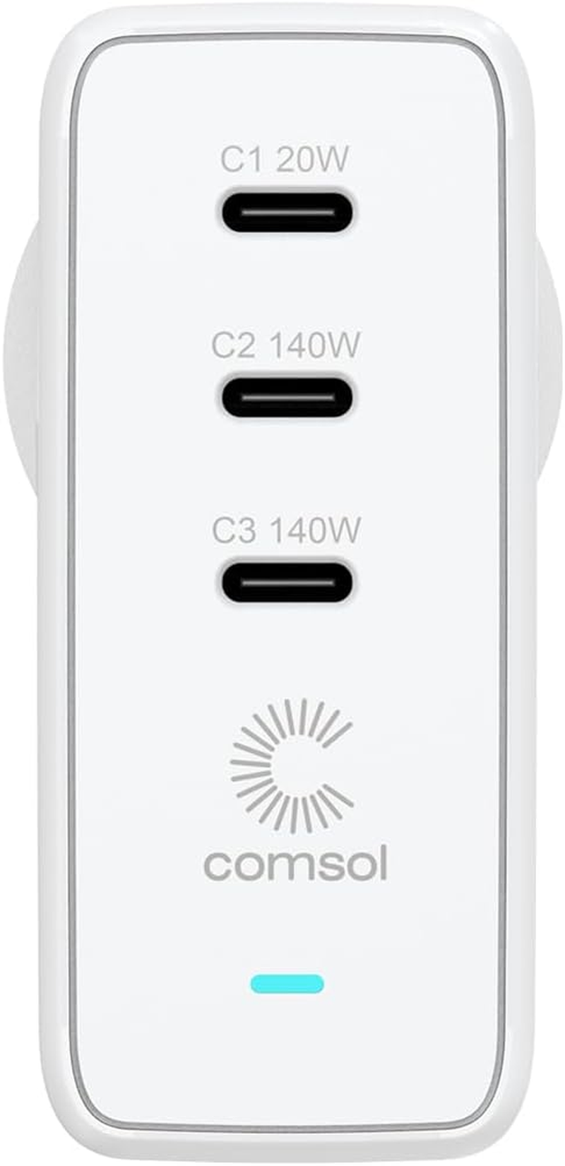 Comsol 140W 3 Port USB-C Gan Laptop Wall Charger image number 1