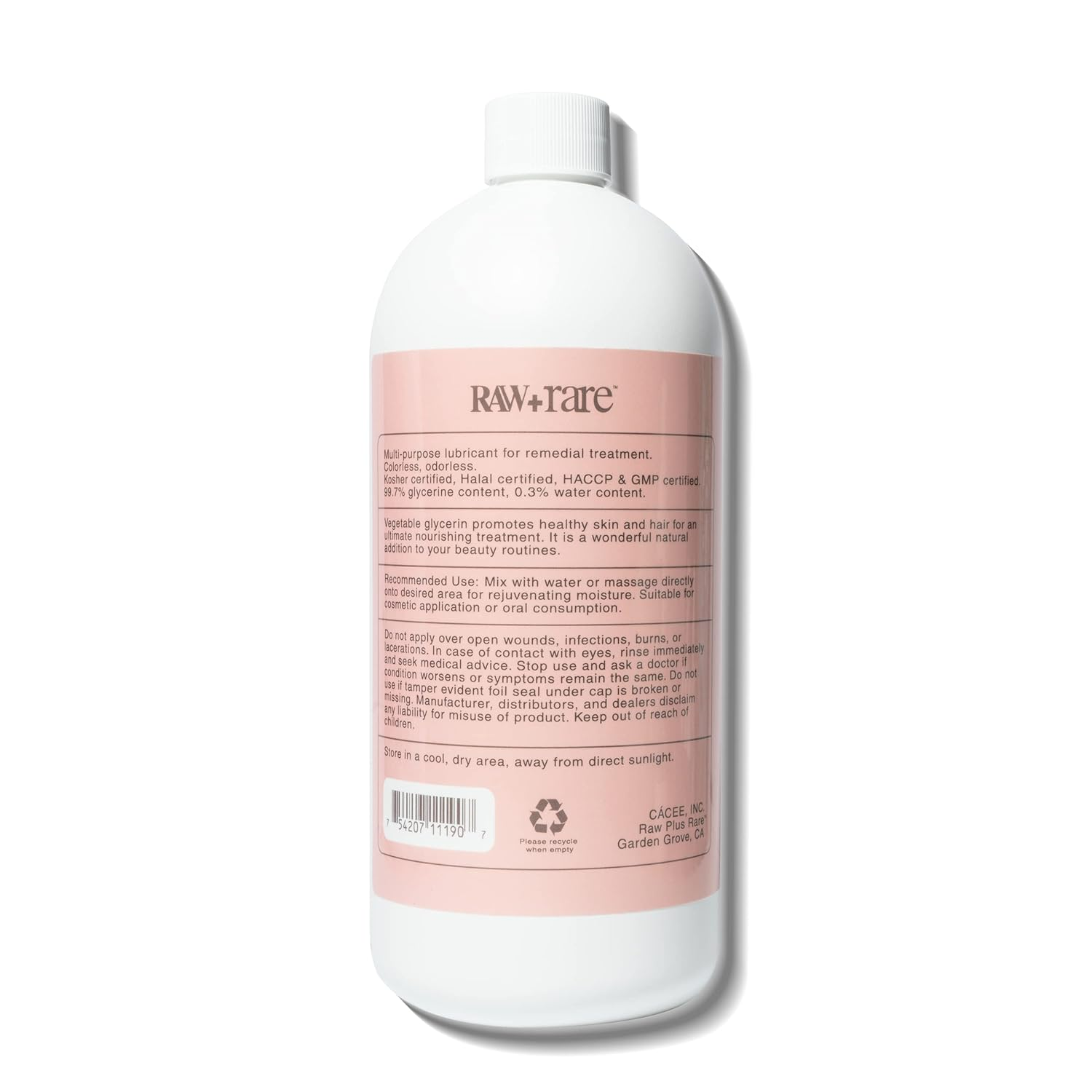 Glycerin Vegetable, Kosher Halal Pharmaceutical USP Grade, Natural Solution and Humectant for Cosmetics, Household Supplies, Art Crafts, and DIY E Liquid for E Cigs by Raw plus Rare - 950Ml image number 2