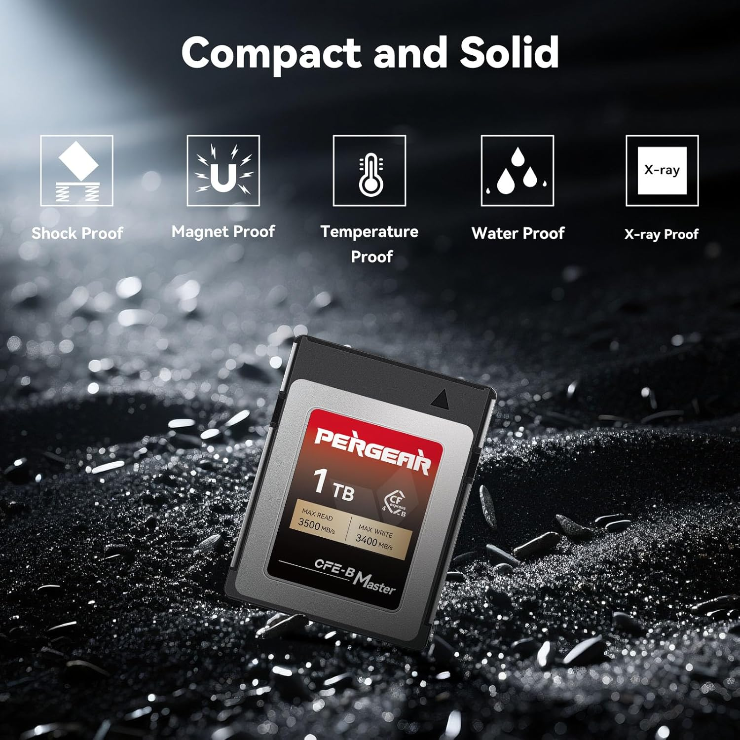 PERGEAR 1TB Cfexpress 4.0 Type B Memory Card, up to 3500Mb/S Max Read Speed and 3400 Mb/S Sustained Write Speed for Video and Photo, for 8K RAW Professional Photo and Video Recording 5 Year Warranty