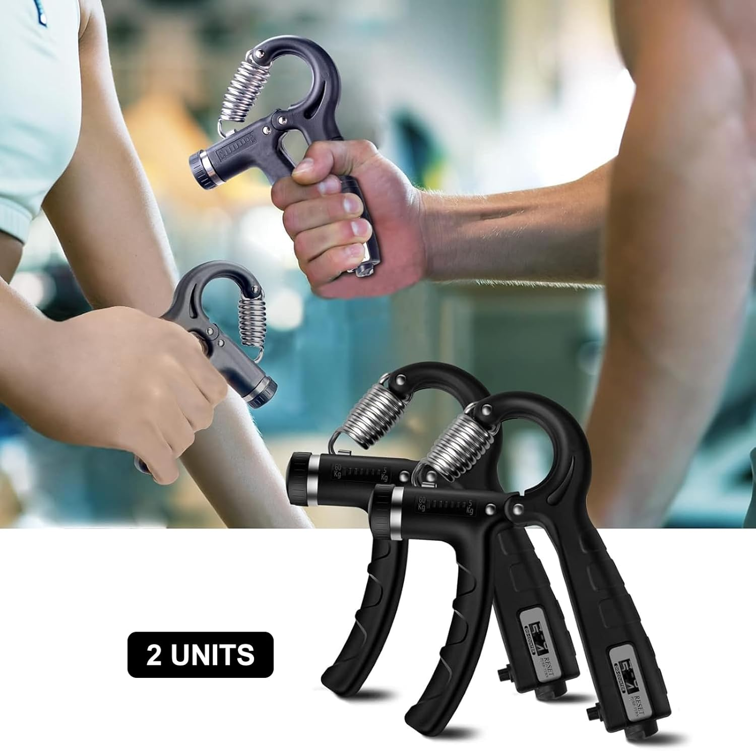 Spardar Electronic Counting Grip Strengthener with Double Spring, 5-165 Kg Adjustable Forearm Exerciser, Advanced Gripper for Strength/Recovery/Knuckle Training for Men and Women image number 2