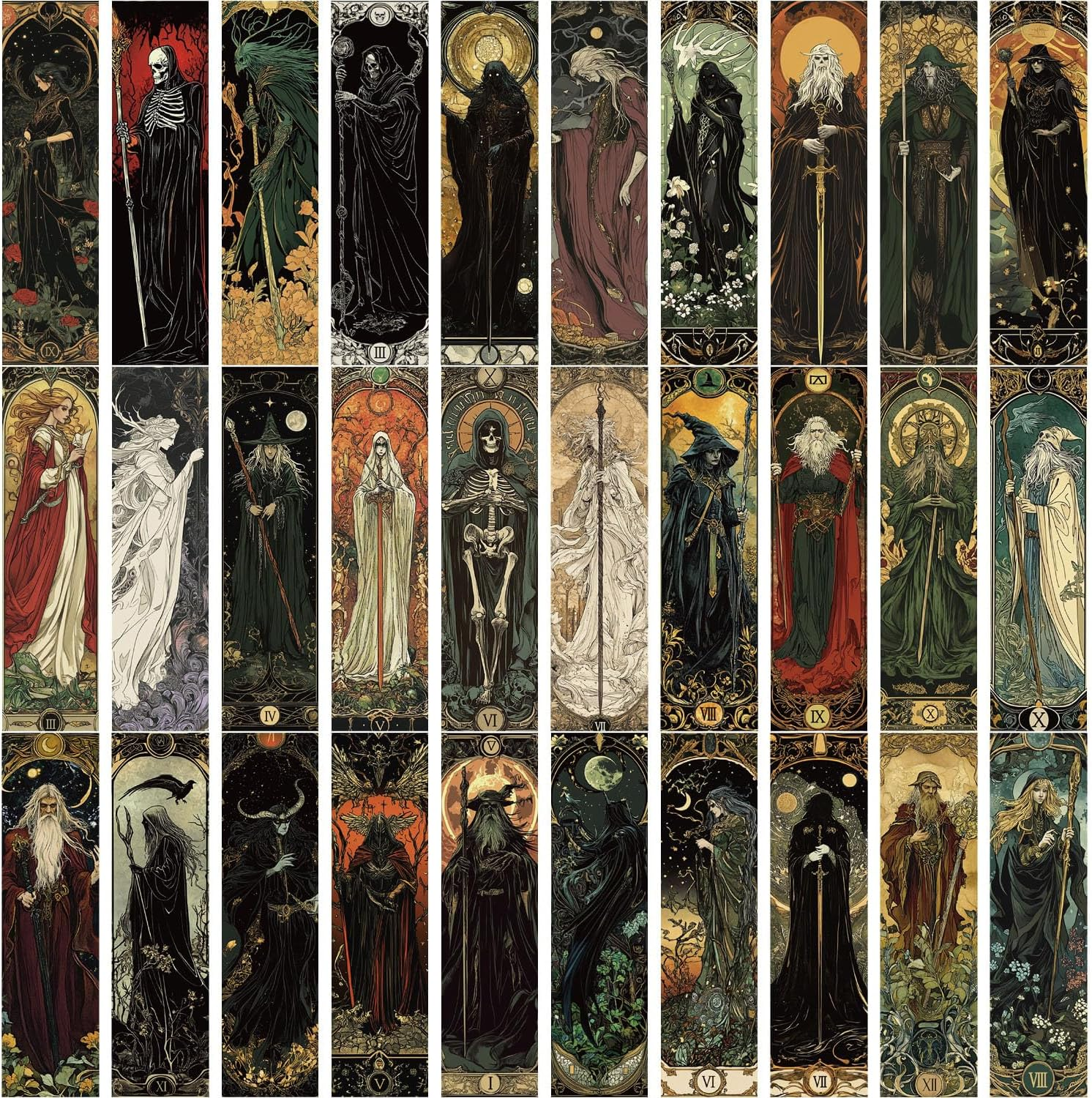 30 Pcs Book Tracker Bookmarks Bulk 5.9 X 1.5 Inch Paper Tracking Bookmark Reading Page Markers for Book Lovers Students School (Skull)