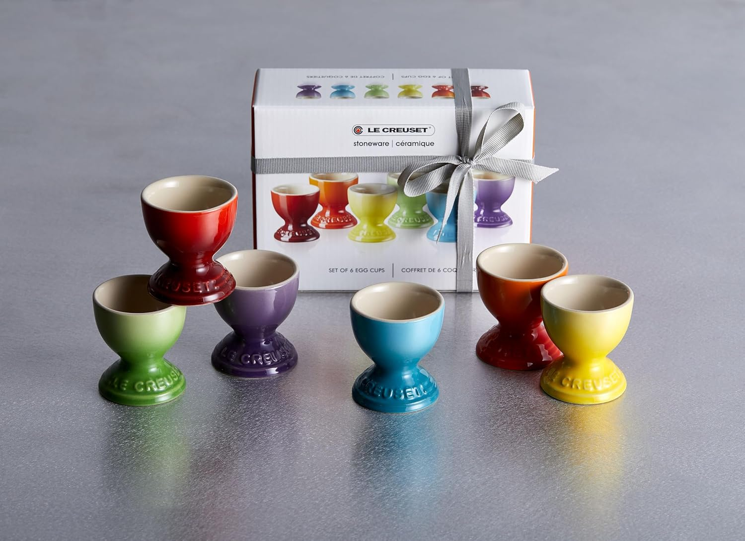Le Creuset Stoneware Rainbow Set of 6 Egg Cups image number 1