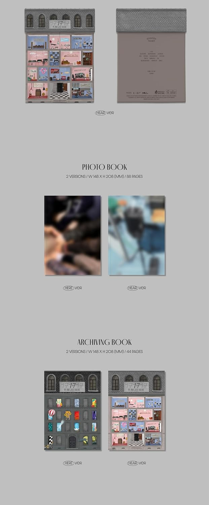 Seventeen 17 Is Right HERE Best Album Cd+Folded Poster on Pack+Outbox+Photobook+Archiving Book+Lyric Book+Team Photobook+Photocard+Tracking Sealed SVT (HERE Version) image number 4