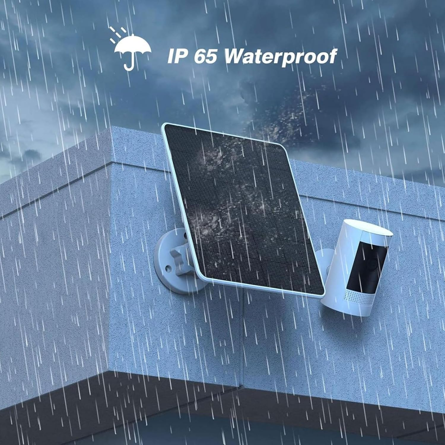 Solar Panel Charger, 10W Solar Panel for Ring Camera, Compatible with Ring Camera Battery & Stick up Cam Battery, IP65 Waterproof (CSP4W-DC-W) image number 2