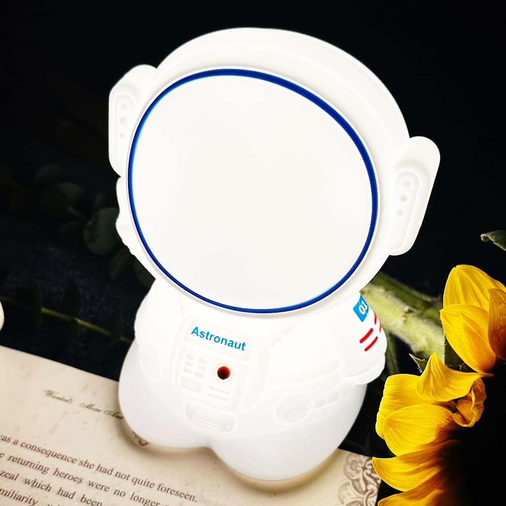 LED Night Light Cute 7Color Shift Astronaut Night Light with Brightness Adjustable, Non-Flickering Eye-Caring LED Warm Light, Timing Function, Ideal Gift image number 5