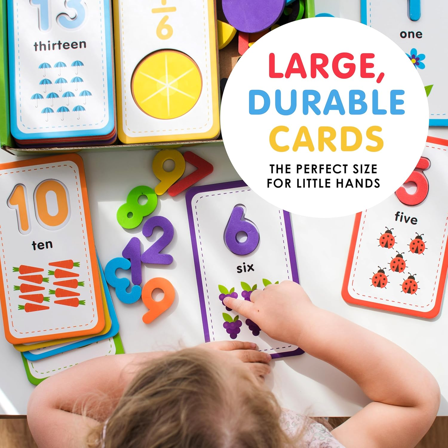 Curious Columbus Toddler Flash Cards &ndash; Jumbo Number Flashcards with Magnetic Numbers and Fractions &ndash; Maths Learning Games for Preschool, School and Homeschool Activities image number 3