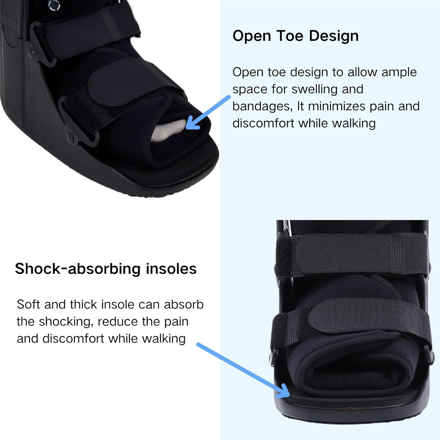 Air Cam Walker Fracture Boot, Orthopedic Walking Boot for Broken Foot, Sprains & Achilles Injuries, Lightweight Medical Inflatable Foot Support for Post-Surgery Recovery & Mobilit (M) image number 1