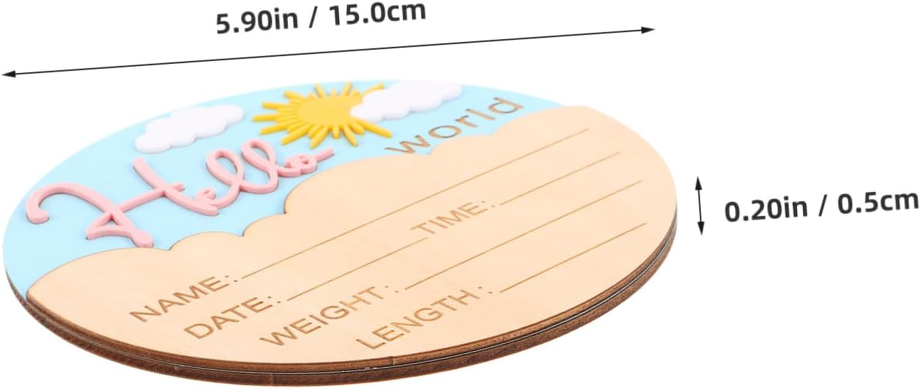 Milisten Elegant Birth Plaque for Newborn Photo Prop Unisex Design for Shower Nursery and Hospital Use Timeless Keepsake for Celebrating Arrival image number 3