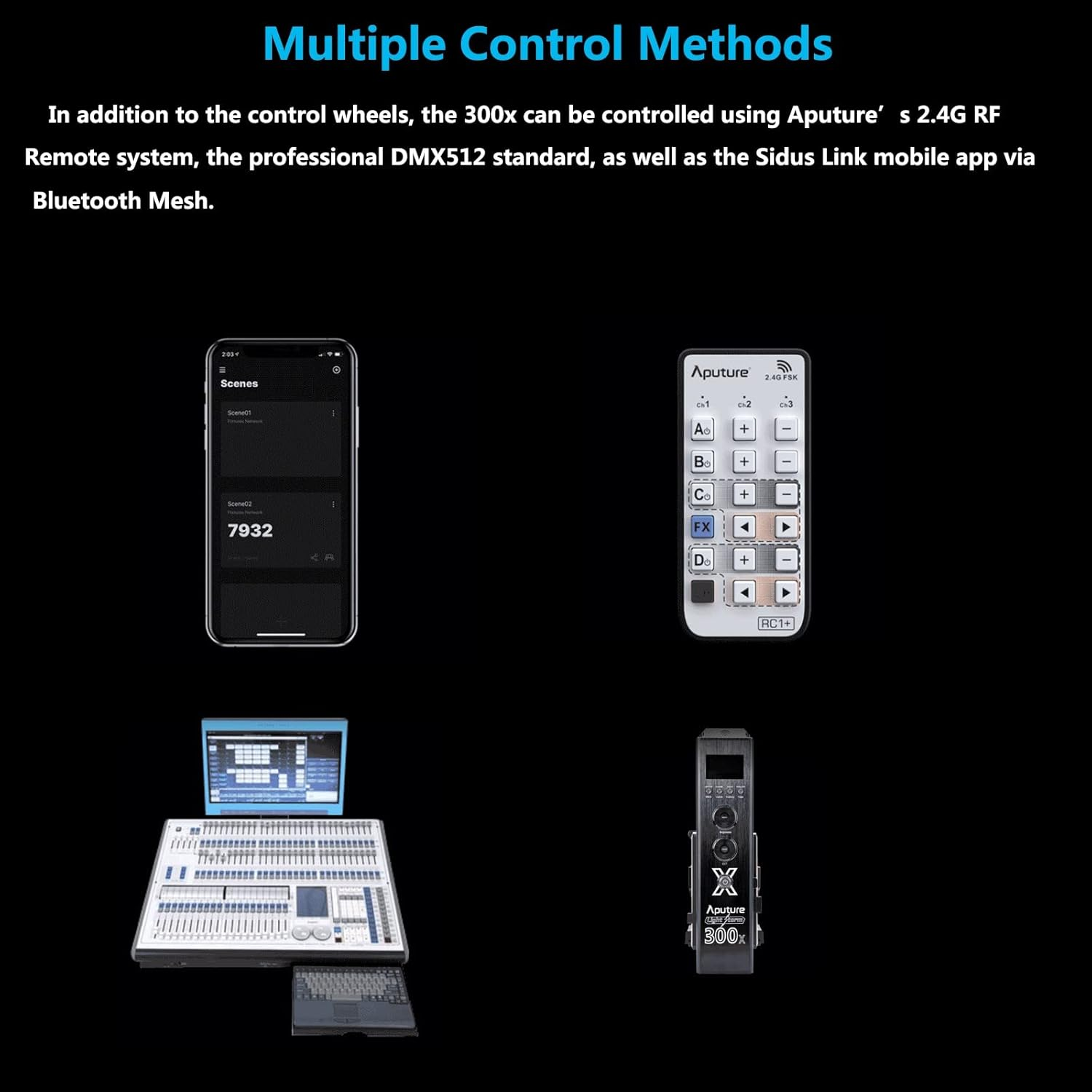 Aputure LS 300X LED Video Light,300W Bi-Color 2700-6500K with Sidus Link App Adjustable Bowens Mount Light for Photography,Outdoor Shooting (V-Mount) image number 2