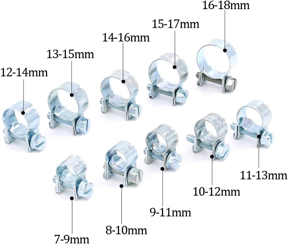 Hilitchi 78-Pcs Mini Fuel Injection Line Style Hose Clamps Assortment Kit - 10 Kinds of Size image number 3