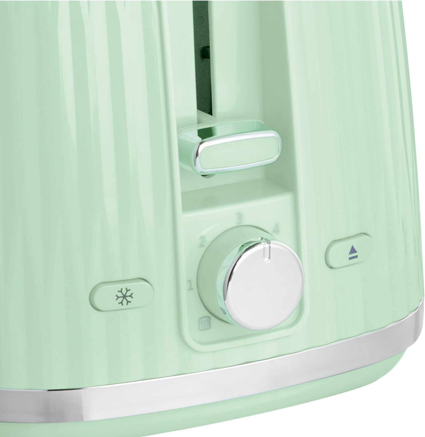 Russell Hobbs Eden 2-Slice Toaster (6 Browning Settings, Elevated Lift Function, Frozen Functions, Reheat, Cancel, 800W Removable Tray, Pistachios) 27374 - Pistachio image number 6