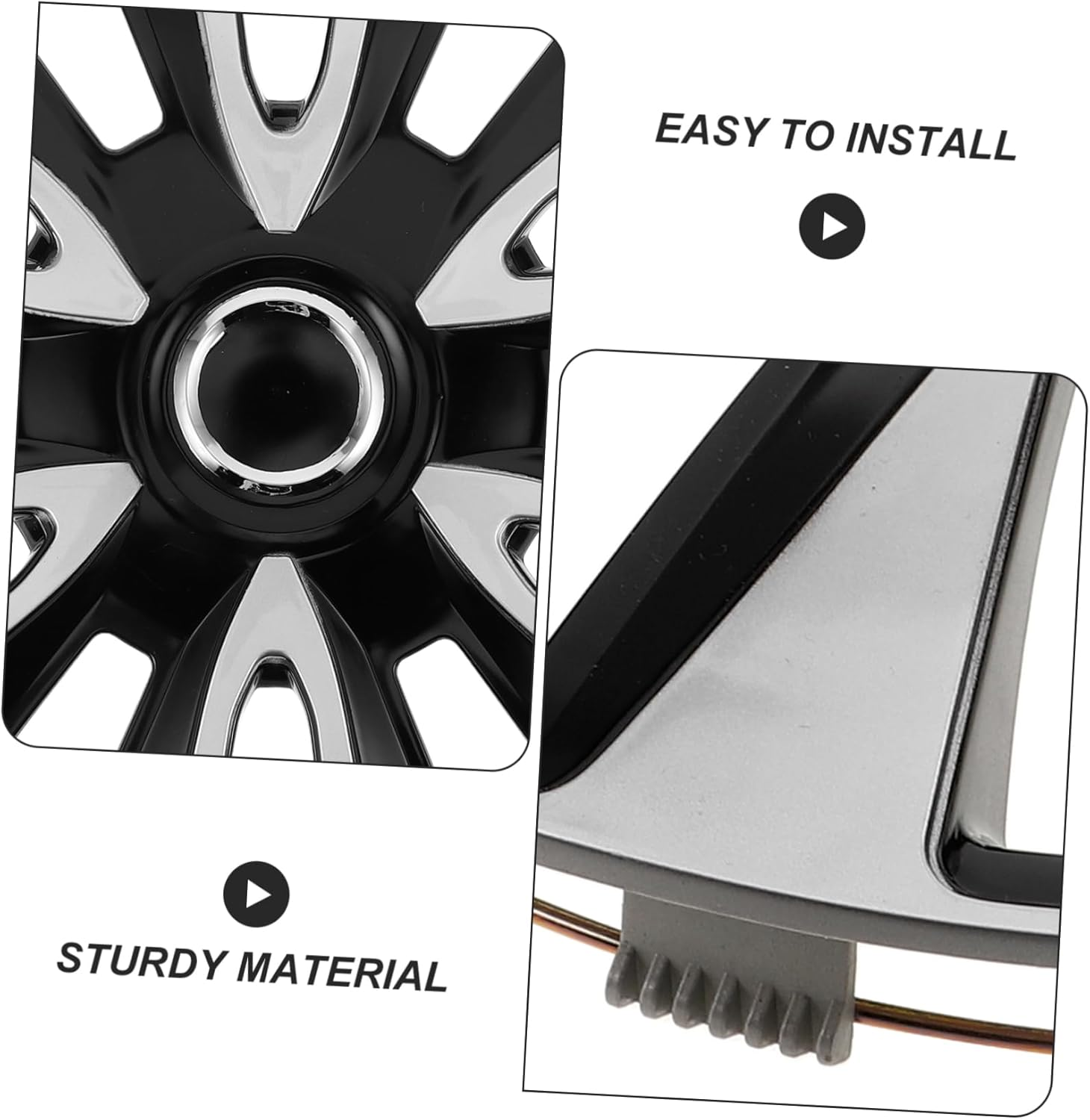 EXAOMBLE Automotive Wheel Hub Caps Wheel Rim Covers Car Truck Hubcaps Easy Install Modern Look Water Resistant image number 6
