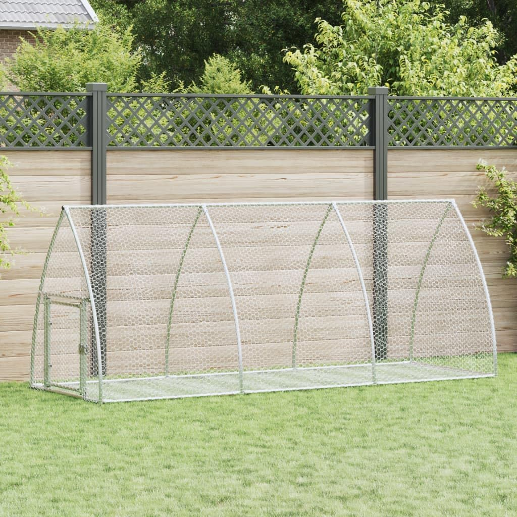 Vidaxl Rabbit Hutch - Galvanised Steel Animal Cage for Rabbits, Ducks & Poultry - Outdoor Metal Pen 105X300X120 Cm image number 3