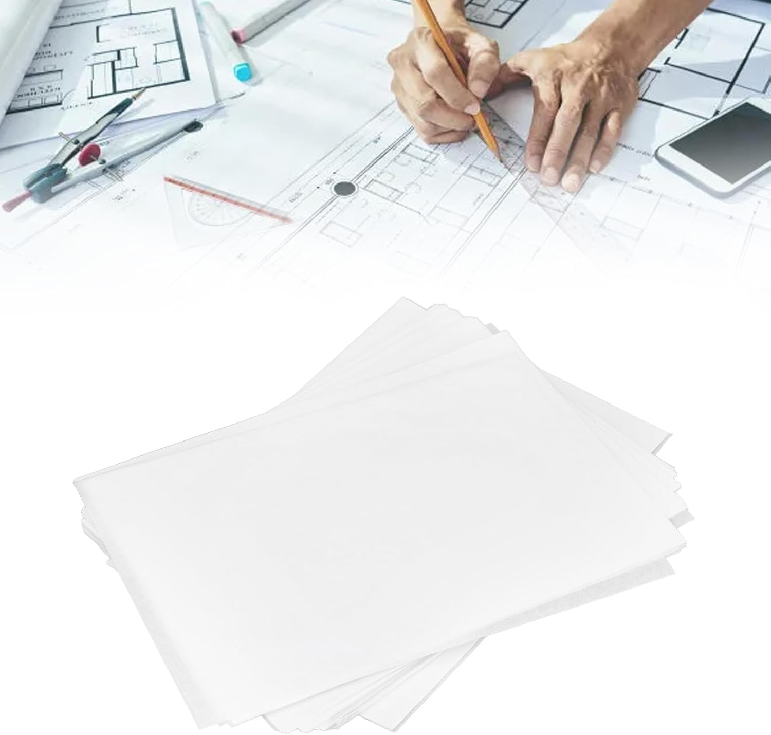 Fafeicy 250-Sheet Tracing Paper Pad Translucent Drawing Paper for Sketching, Sewing Patterns and Crafts Professional Artist for Pencil Ink and Markers (A5) image number 5