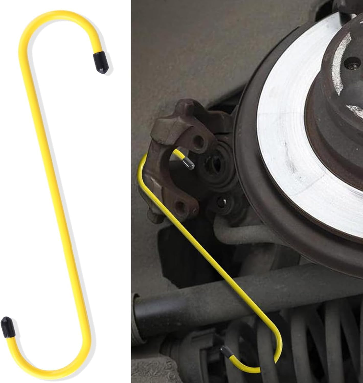 Shuoteng Automotive Brake Caliper Hooks with Rubber Tips, 4Pcs Brake Caliper Hangers Hooks for Automotive, S-Shape Brakes Caliper Hanger Hook with Rubber Tips for Bearing Axle image number 1