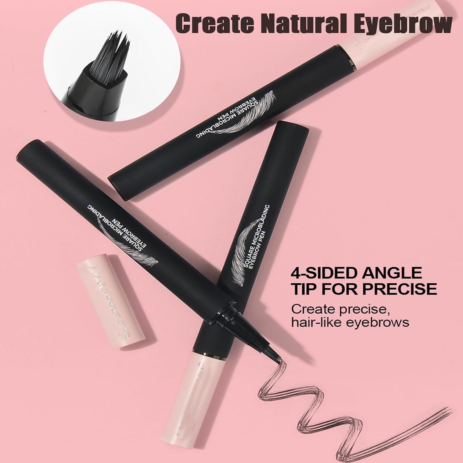 Microblading Liquid Eyebrow Pen - Micro Line, Tint, Filling the Eyebrow, Waterproof and Smudge-Proof Eyebrow Brush Pen for Natural Hair-Like Strokes, Long-Lasting, Mocha image number 6