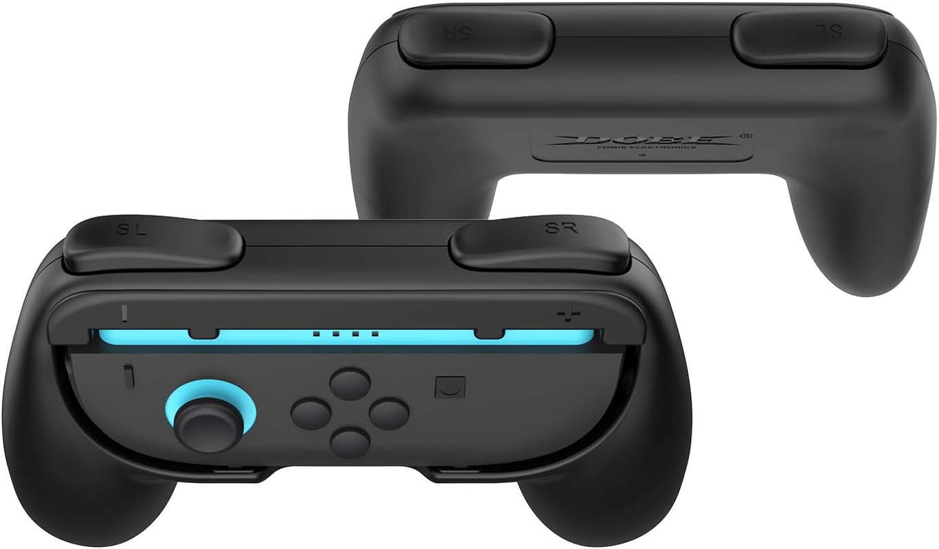 Grip for Nintendo Switch 2 Joyc Ons, [Ergonomic Design] Wear-Resistant Comfort Game Controller Handle Kit for Nintendo Switch 2 Joy-C on (2-Pack) (Black) - Pink Green White image number 5