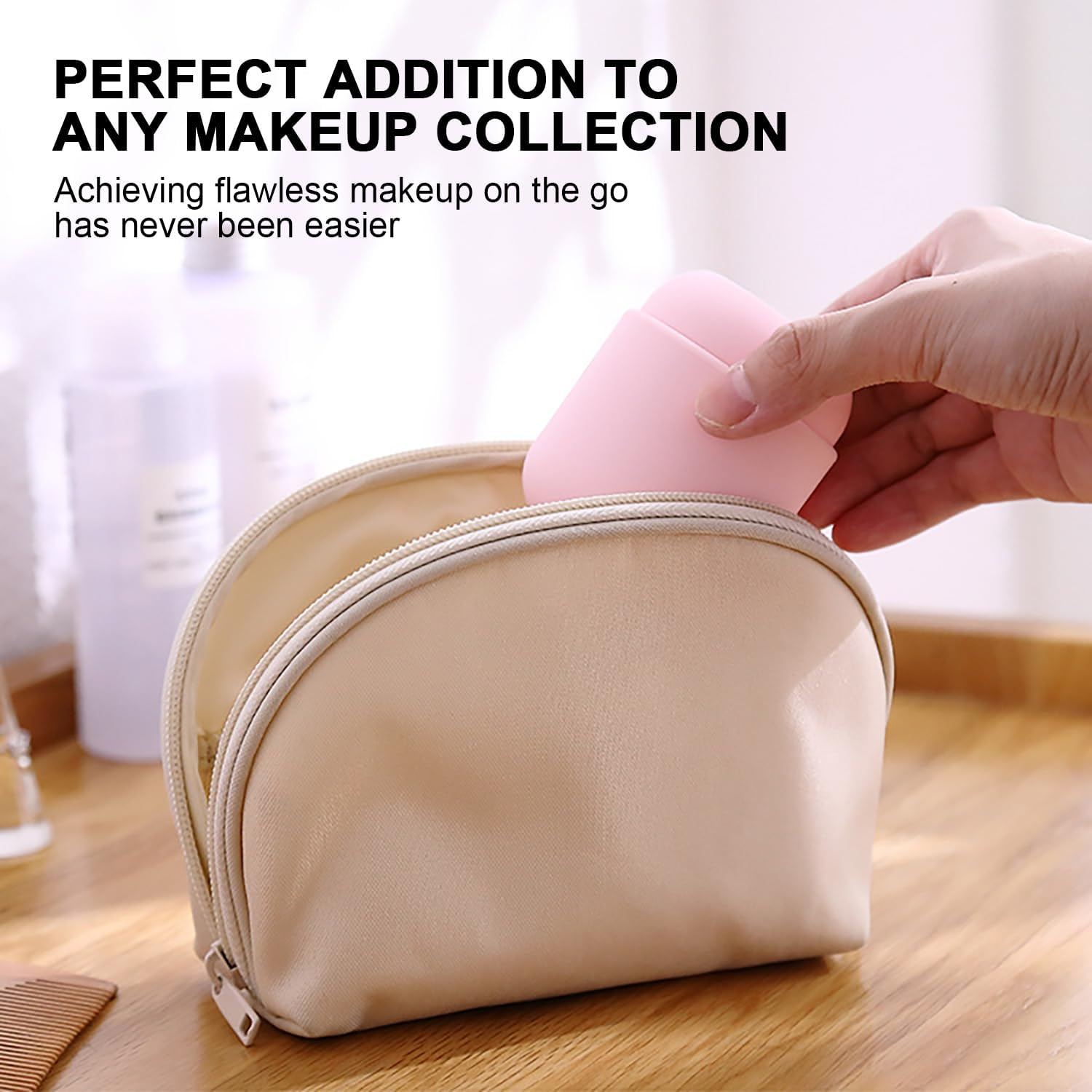 Qianqiao 2 Pieces Makeup Sponge Holder, Silicone Beauty Sponge Box, Breathable and Dust-Proof, Fast Drying, Easy to Carry, Suitable for Travel and Home Use