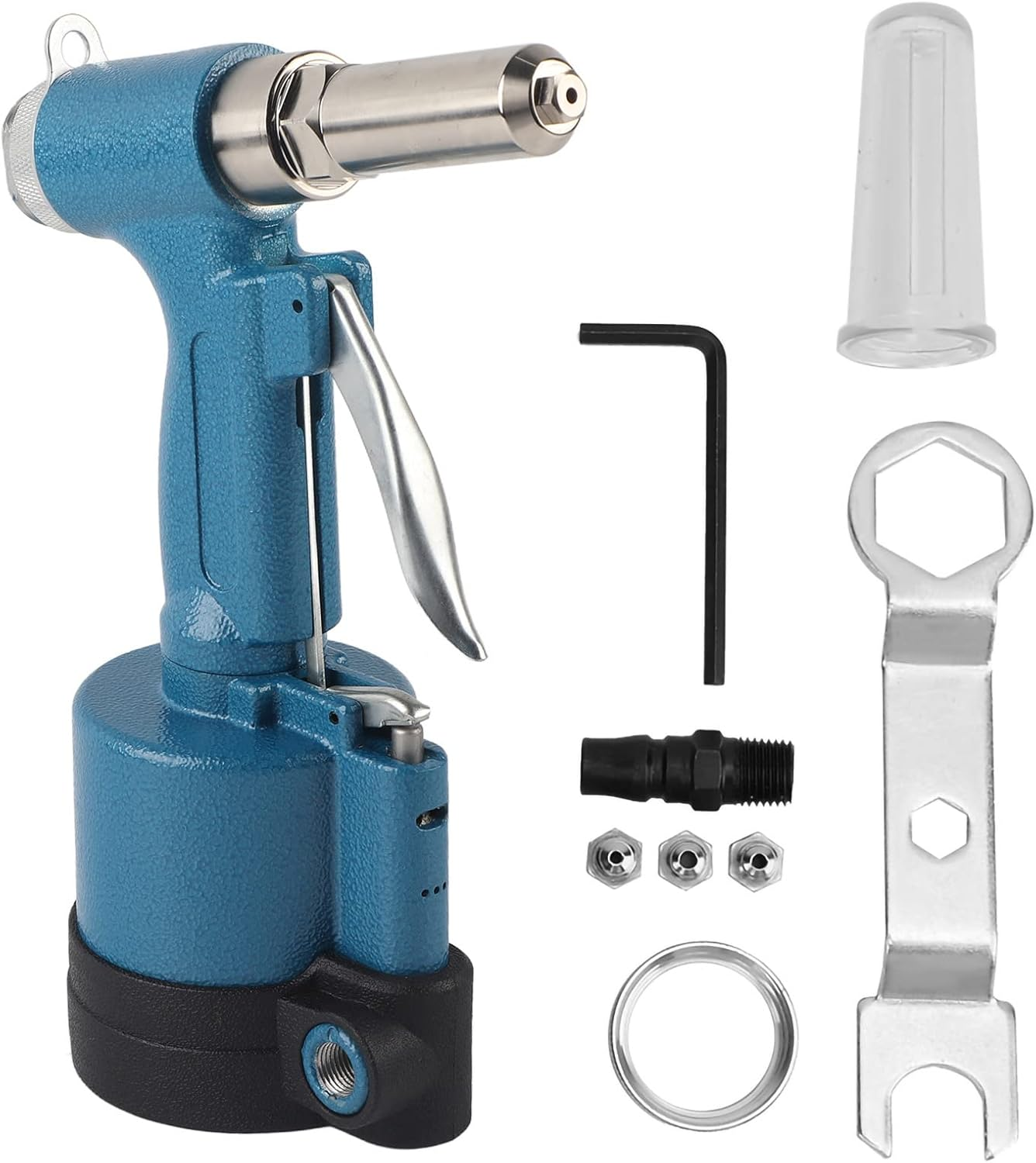 Air Riveter Pneumatic Blind Rivet, Air Riveter Rivet Industry Pneumatic Pop Heavy Duty Riveting Tool Kit for Aluminum Iron Stainless Steel Nails 25 X 16 X 8Cm image number 1