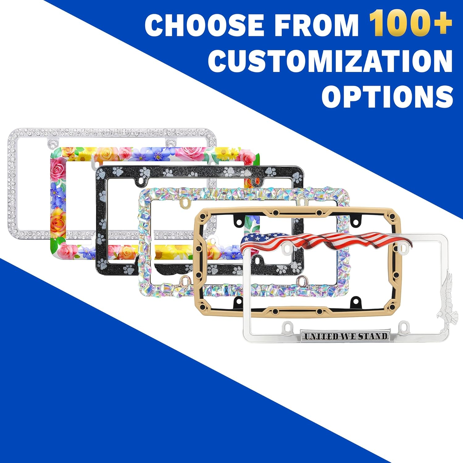 Cruiser Accessories Classic Frames Princess Heart Black Metal License Plate Frame - Bling Crystal Inlays