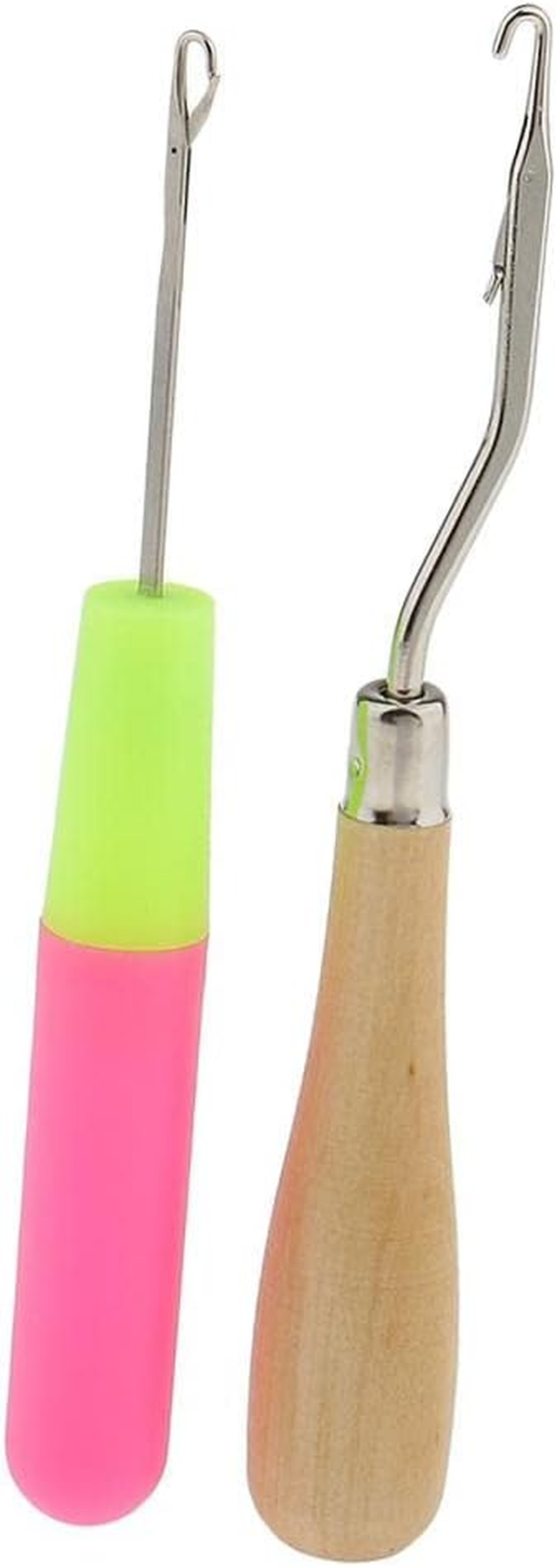 Eigell 2Pcs Wood/Latch Crochet Hooks for Weaving Braided image number 3