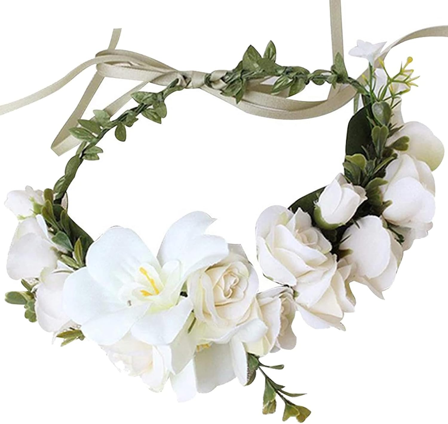 Ynimioaox Women Halloween Flower Crown,Photography Flower Headband,Bridal Accessories,Floral Girl Headpiece for Festival Wedding Party