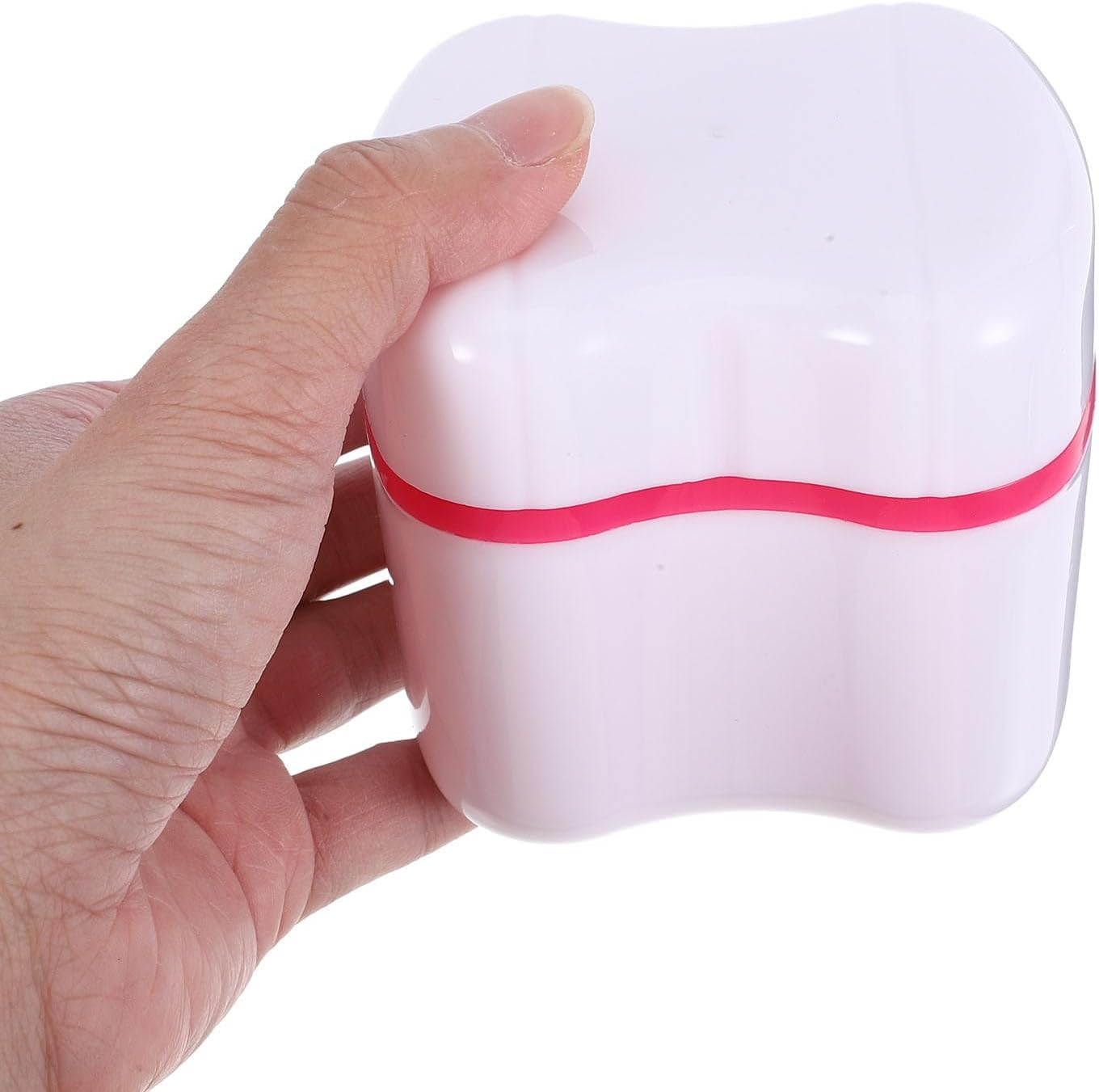 Retainer Storage Box with Denture Cleaning Brush, Portable Retainer Cleaning Kit Integrated Toothbrush Travel-Friendly Bath Cup for False Teeth Care and Storage image number 3