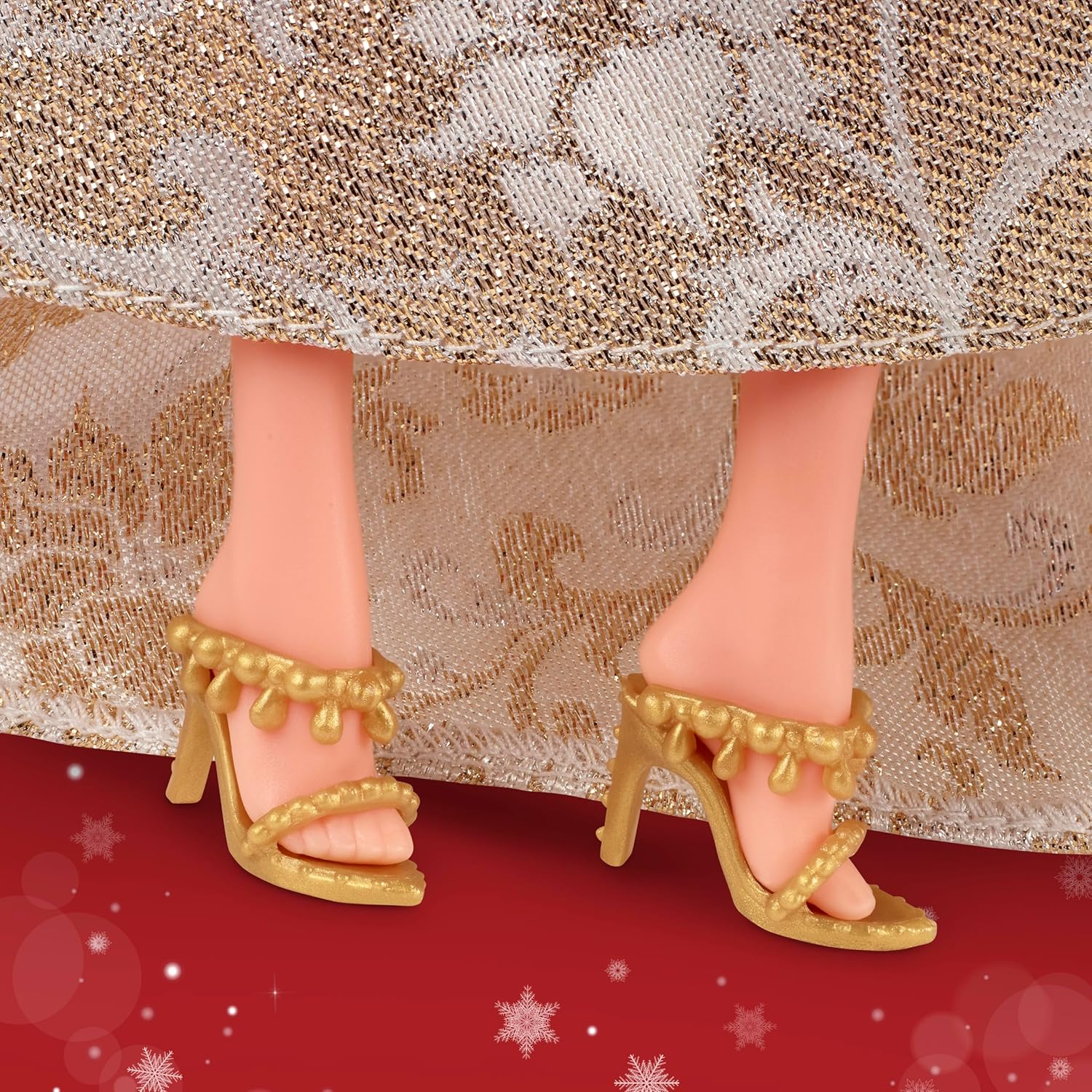 Barbie Signature Doll, 2025 Holiday Barbie Blonde Fashion Doll Wearing Silver & Gold Gown, Seasonal Collector Doll in Displayable Packaging & Doll Stand image number 2